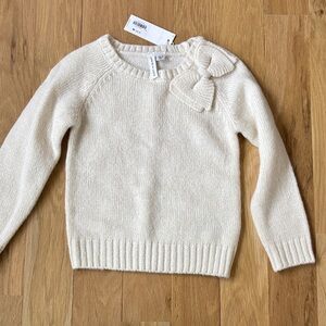 Janie and Jack Cream Sweater with Bow Accent 4T NWT